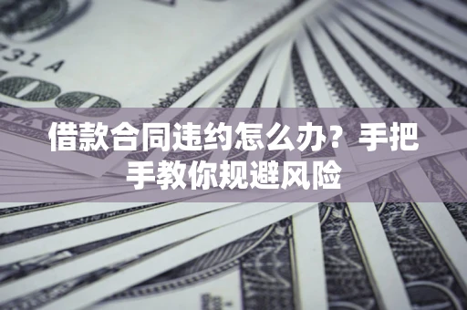 武汉借款合同违约怎么办？手把手教你规避风险