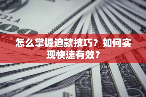 武汉怎么掌握追款技巧？如何实现快速有效？