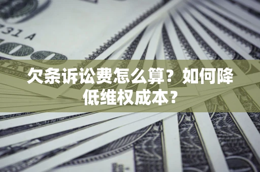 武汉欠条诉讼费怎么算？如何降低维权成本？