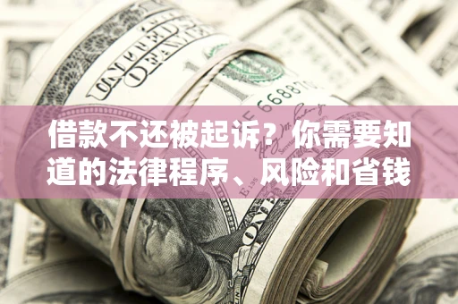 武汉借款不还被起诉？你需要知道的法律程序、风险和省钱技巧